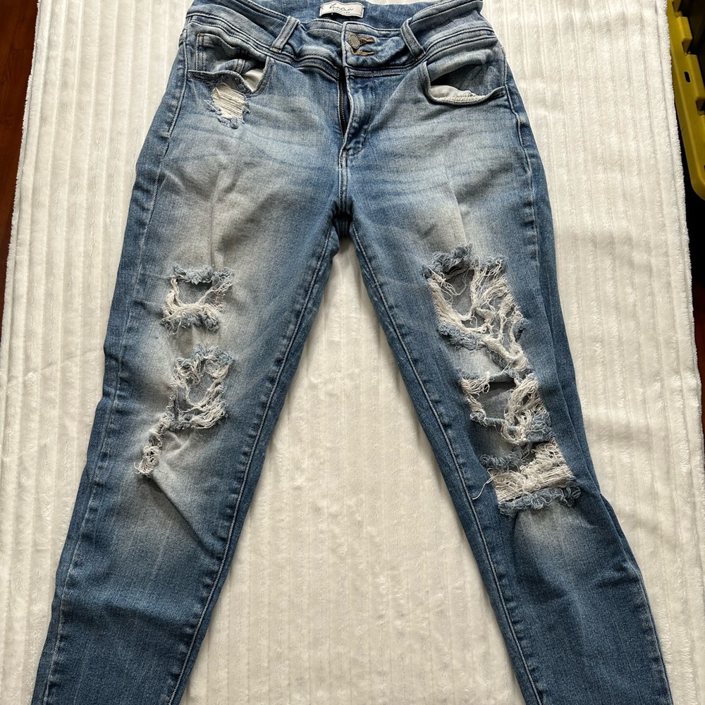 KanCan Signature Kurvy Ultra High Rise Ankle Skinny Jeans size 29 distressed